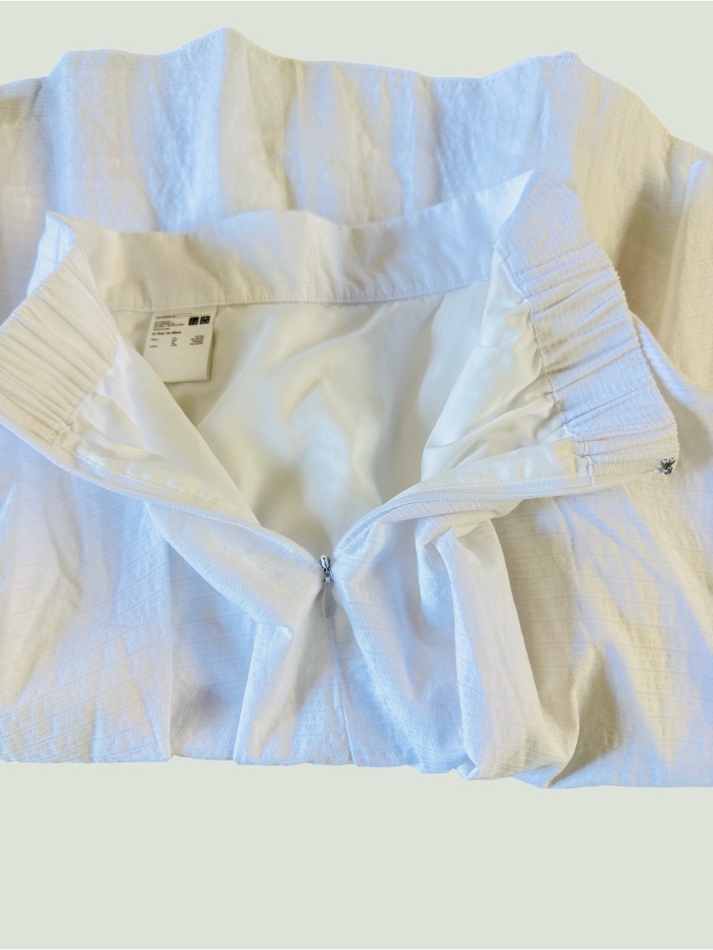 Uniqlo White Flowy Midi Skirt A-Line Swing Skirt Minimalist Summer Skirt Size XS - Picture 6 of 11